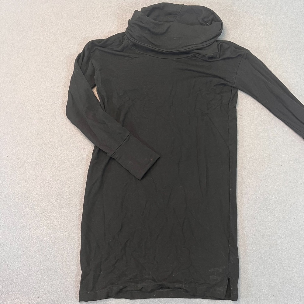 Dalia Sweater Dress Size XS Turtleneck Cowl Neck LS Black Shift Dress Party Drap
